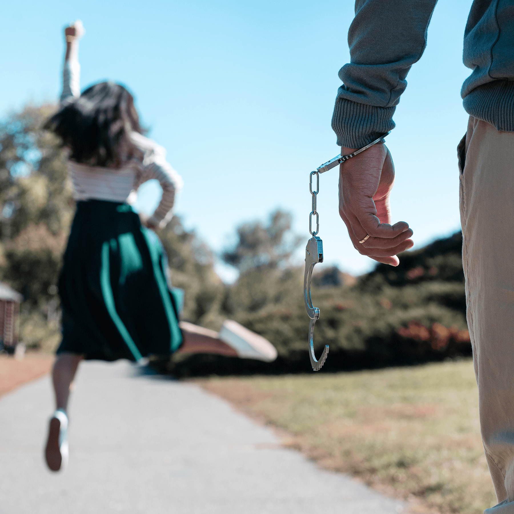 Woman happy after being released from husband