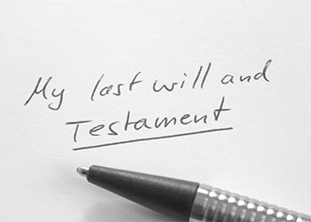 My last will and Testament handwritten phrase