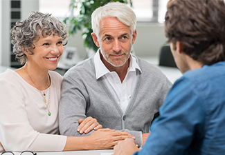 Parents talking to young adult about estate planning