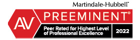 Martindale-Hubbell Peer rated for highest level of professional excellence