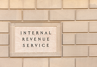 Sign on Irs Headquarter Building in Downtown Washington