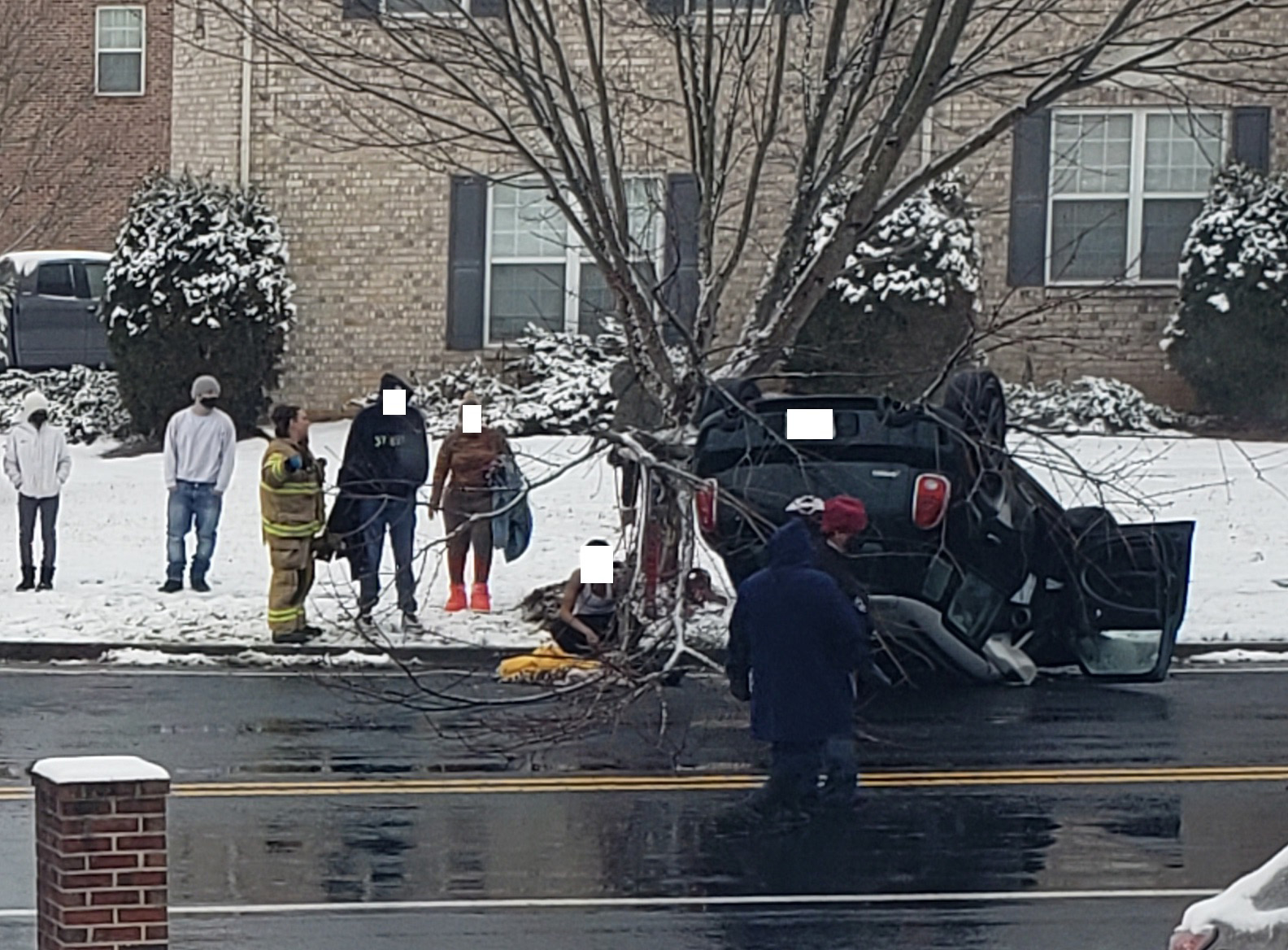 Car accident in the snow