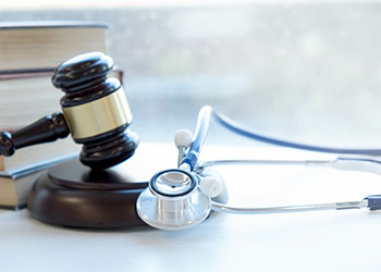 Gavel and stethoscope, medical jurisprudence