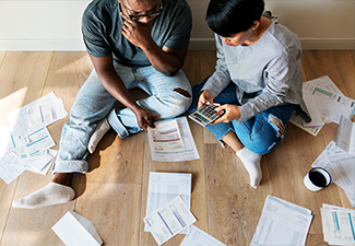 Couple managing the debt.