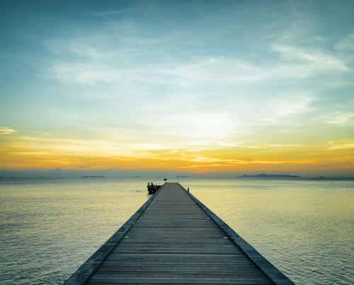 A bridge by the ocean.