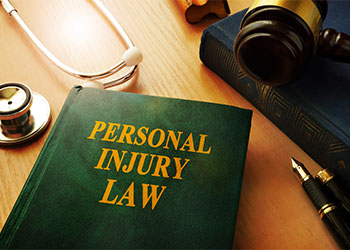 Personal injury law book on a table