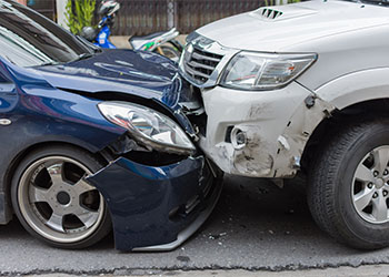 Car crash on road