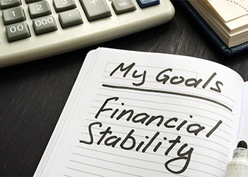 Financial stability inscription on the sheet