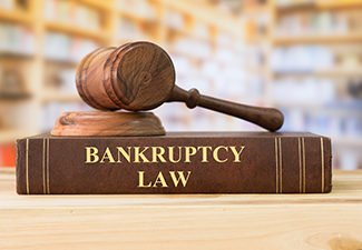 Bankruptcy Law Book with Gavel 