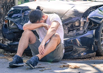 Desperate man after car crash