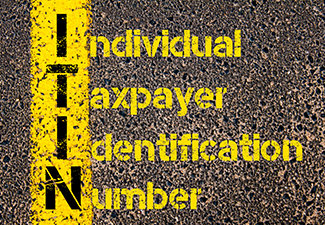 Business Acronym ITIN as Individual Taxpayer Identification Number