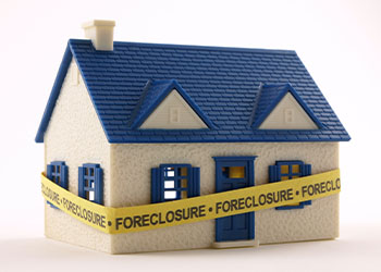 House with Foreclosure tape