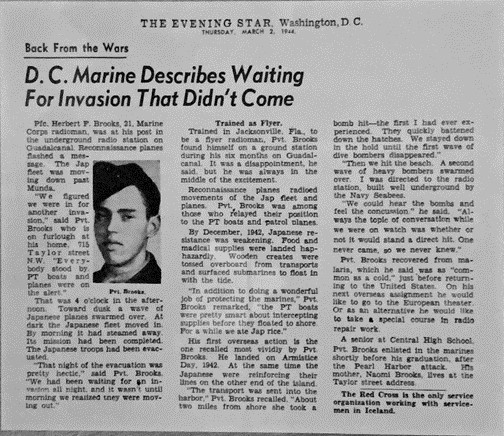 WWII Article About Matt's Grandfather