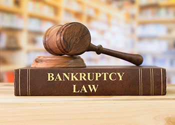 Bankruptcy Law book and gavel