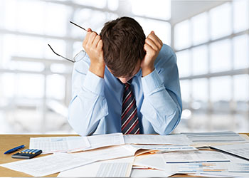 Stressed man due to poor financial conditions