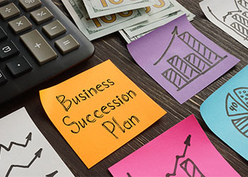 Business Succession Plan written on sticky note