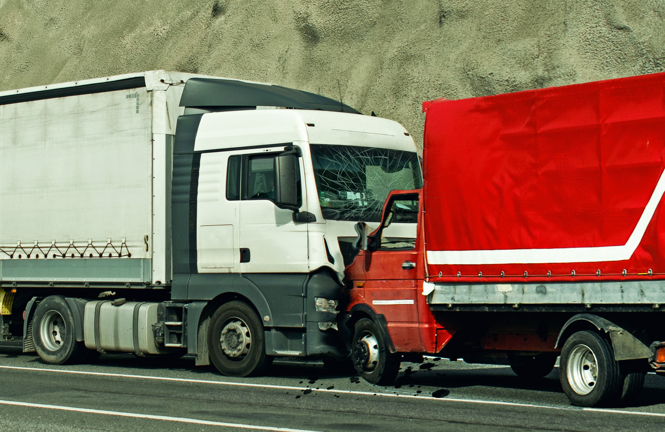 Two trucks crashed into one another