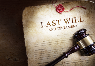 Last Will And Testament Scroll With Gavel 