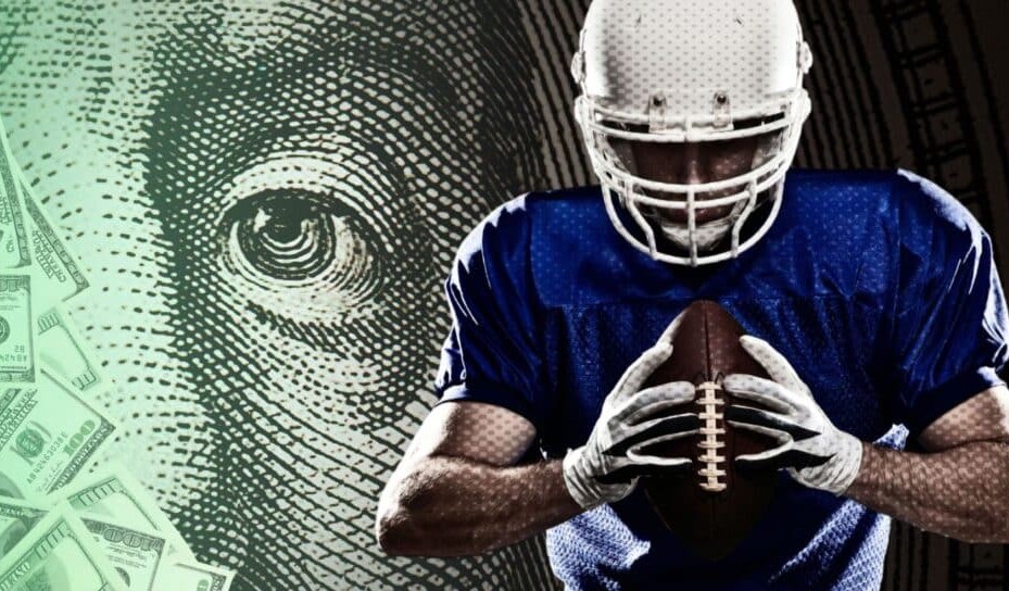 football player and money