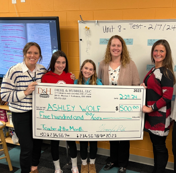 Teacher of The Month Ashley Wolf 350x343
