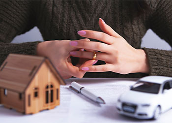 Women removing wedding ring