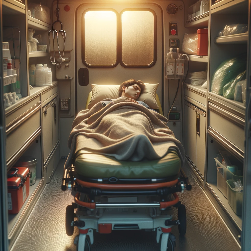 person resting in a hospital bed