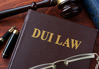 DUI Law title on a book and gavel