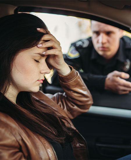 Women pulled over by traffic police