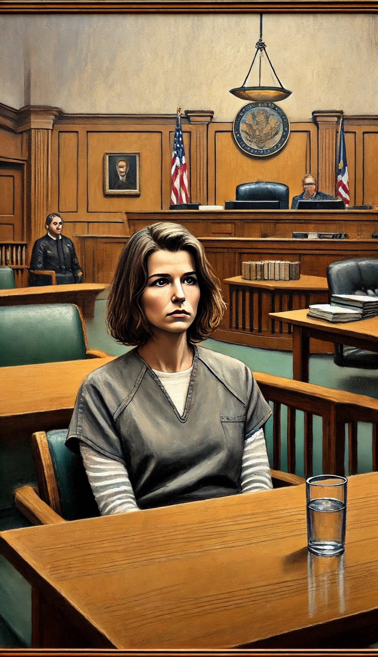 Woman sitting in court