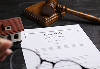 Last will and testament near house model