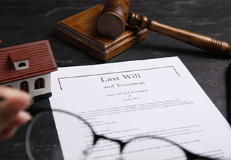 Last will and testament near house model