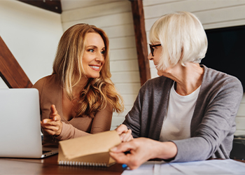 Woman setting up trust with help of attorney