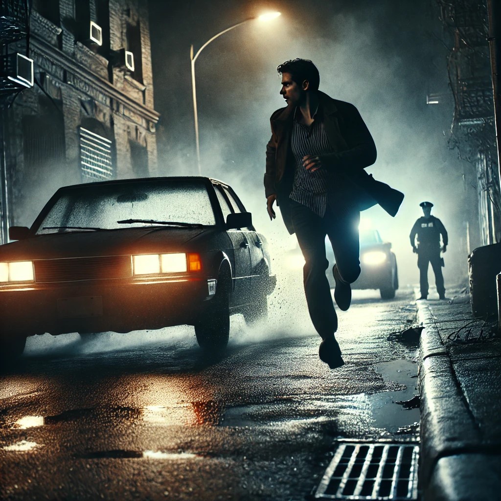 man fleeing on foot