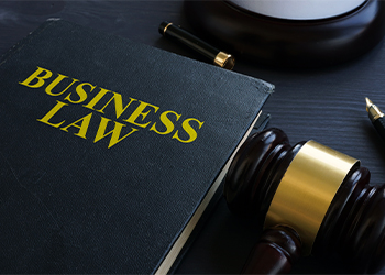 Business Law Book and Gavel