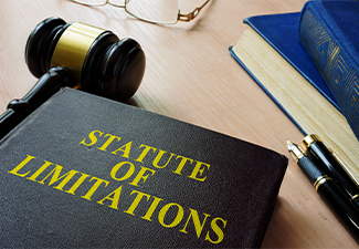 Statute of limitations (SOL) on a court desk with gavel