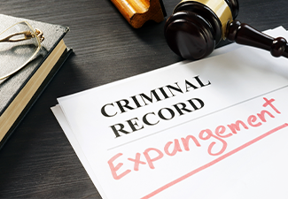 Expunge of criminal record. Expungement written on a document