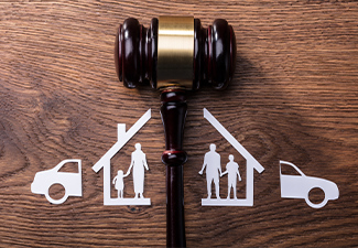 Judge Mallet Between The Split Paper Cutout Family And Car