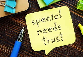 Special needs trust is shown on the photo using the text