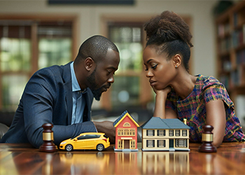 Couple splitting assets after divorce