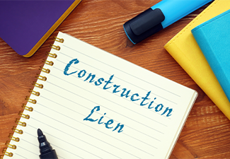 Business concept about Construction Lien with phrase on the sheet
