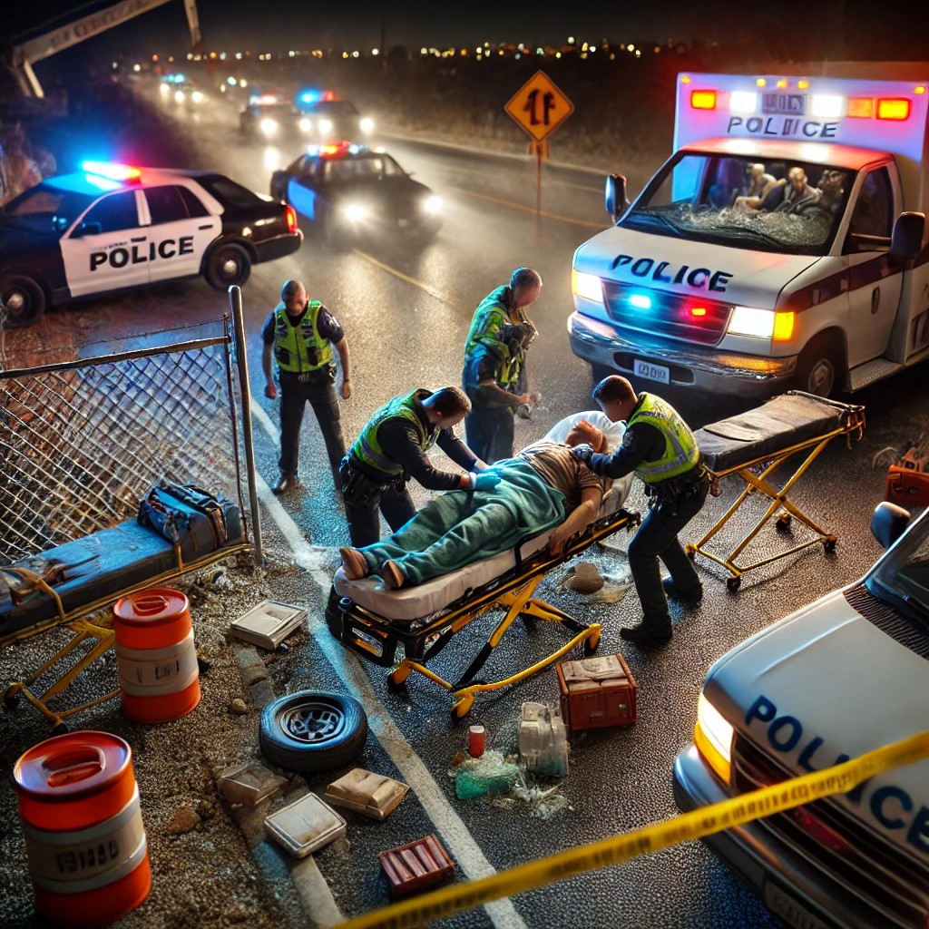 nighttime roadside incident