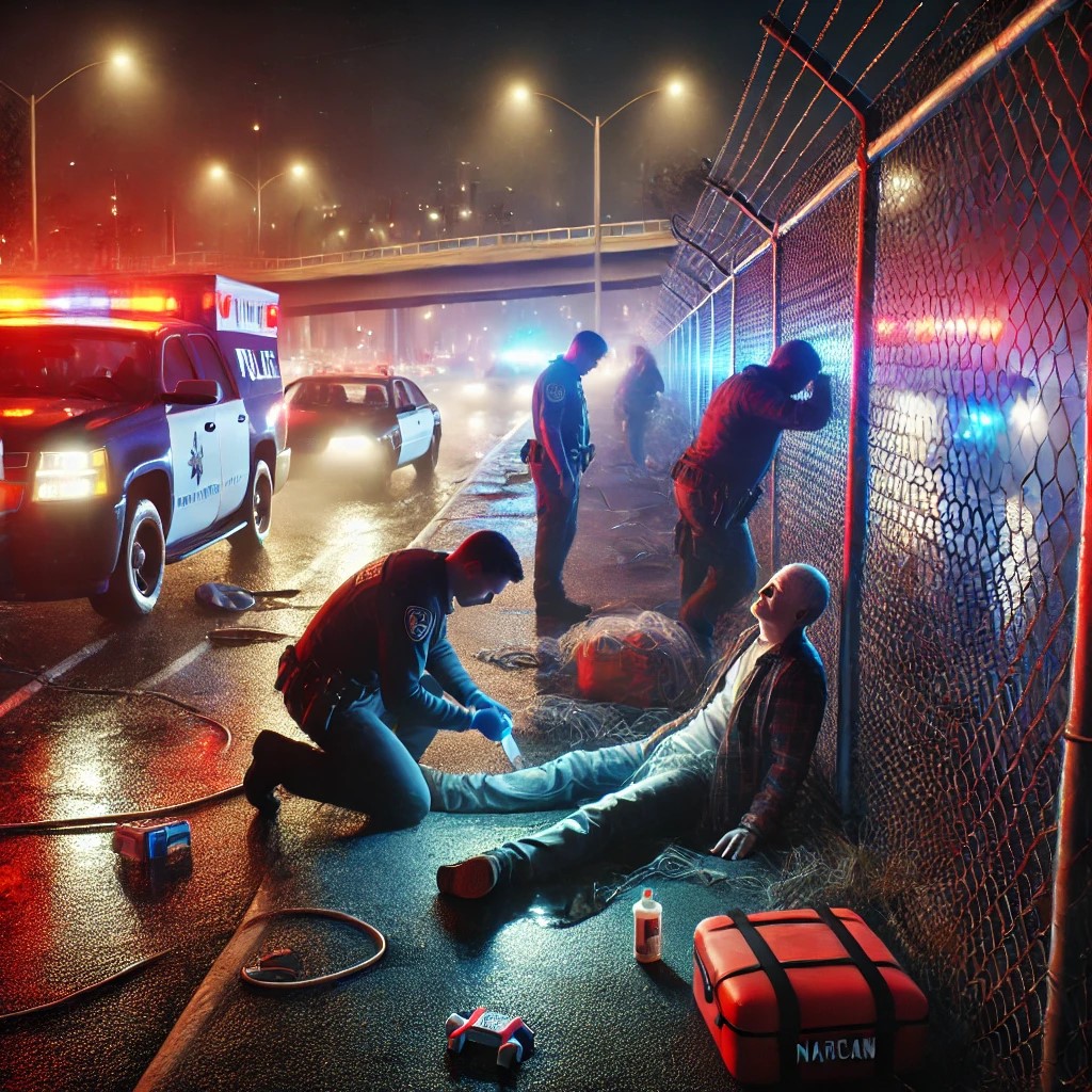 nighttime roadside incident