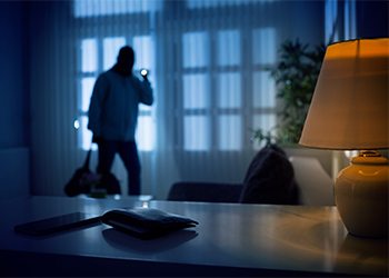 Burglar inside of a house