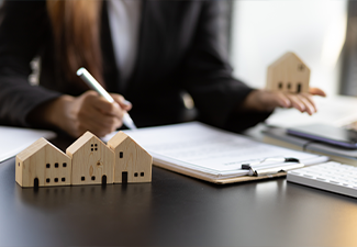 Real estate contract signing concept