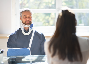 Man meeting with agent regarding social security claim