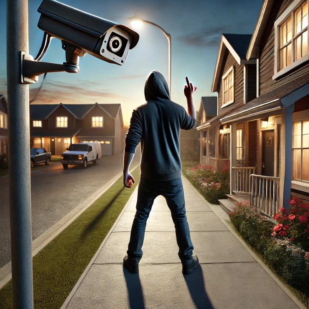 suburban neighborhood at dusk