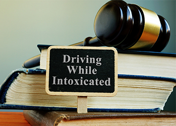 DWI law book and gavel