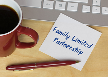 Family Limited Partnership text on notepad