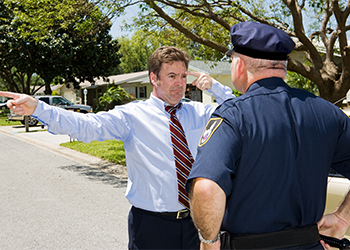 Police taking DUI Sobriety Test