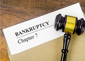 Bankruptcy Chapter 7 Document and Gavel